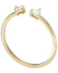 Fossil - Sadie Tokens Of Affection Gold-tone Stainless Steel Toi Et Moi Ring - Lyst