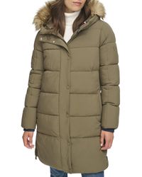 Tommy Hilfiger - Zip-up Long Puffer Coat Juniper Lg - Lyst