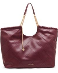 Anne Klein - Large Stitched Quilted Tote With Chain Strap - Lyst