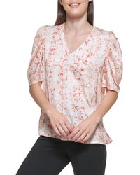 DKNY - Puff Sleeve Blouse Easy Everyday Top - Lyst