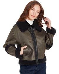 Frye - Zip Ft Faux Shearling Bomber - Lyst
