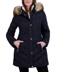 Laundry by Shelli Segal - Puffer Jacket With Fur Strip Hood - Lyst