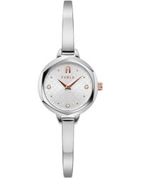 Furla - Petite Bangle Silver Tone Stainless Steel Bracelet Watch - Lyst