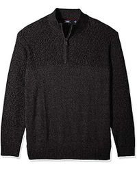 IZOD Mens Big and Tall Newport Marled Quarter Zip 7 Gauge Textured Sweater