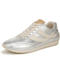 Vince - S Oasis Runner-w Lace Up Fashion Sneaker Silver Leather 6.5 M - Lyst