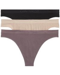 Calvin Klein - Bonded Flex Seamless Mid-rise Thong 3-pack - Lyst