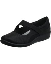 Clarks - Sillian Bella Mary Jane,black Synthetic Nubuck,us 9 N - Lyst
