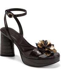 Karl Lagerfeld - Paris Haden Platform Heel With Flower Embellishment Heeled Sandal - Lyst