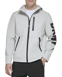 DKNY - Hooded Logo Softshell Jacket - Lyst