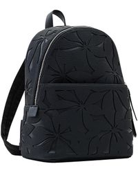 Desigual - Small Backpack With Die-cut Flowers - Lyst