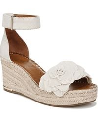 Franco Sarto - S Clemens Jute Wrapped Espadrille Wedge Sandals Natural Beige Flower 8.5m - Lyst