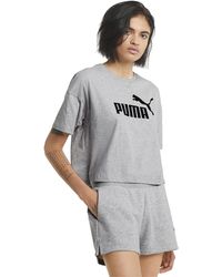 PUMA - Essentials Logo Cropped T-shirt Women - Lyst