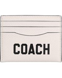 COACH - Flat Card Case In Pebble Leather With Graphic - Lyst