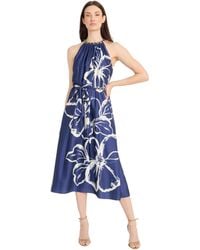 Maggy London - Chain Detail Halter Neckline Midi Length Special Occasion A-line Charmeuse-formal Wedding Guest Dress - Lyst