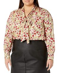 Jessica Simpson - Dazed Neck Tie Long Sleeve Twilly Blouse - Lyst