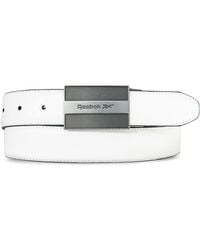 Reebok - Men's Reversible Golf Belt | Reversible | Leather Tabs | Matte Gunmetal Buckle | Engraved Logo | White & Grey - Medium - Lyst