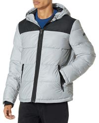 DKNY - Shawn Quilted Mixed Media Hooded Puffer Jacket - Lyst