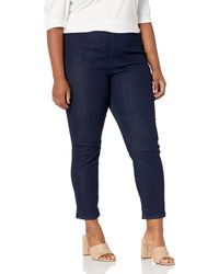 NYDJ - Plus Size Pull On Skinny Ankle Jean With Side Slit - Lyst