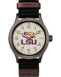 Timex - Collegiate Clutch 40mm Watch – LSU Tigers with Black Fabric & Brown Leather - Lyst