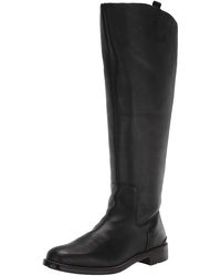 Franco Sarto - S Meyer Knee High Flat Boots Black Leather Wide Calf 7.5 M - Lyst