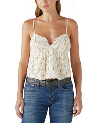 Lucky Brand - Lace Skinny Strap Tank Top - Lyst