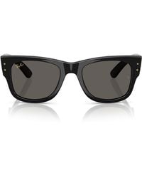 Ray-Ban - Rb0840sf Mega Wayfarer Low Bridge Fit Blacked Out Collection By A$ap Rocky Sunglasses - Lyst