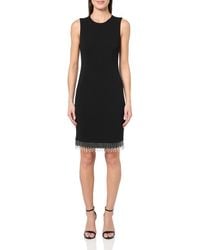 Karl Lagerfeld - Paris Pearl Trim Sleeveless Round Neck Sheath Dress - Lyst