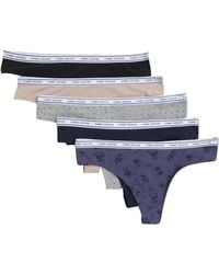 Tommy Hilfiger - S Classic Cotton Thong Underwear With Logo Waistband 5-pack - Lyst