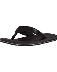 Volcom Mens Driftin Suede Strap Leather Flip Flop Sandal