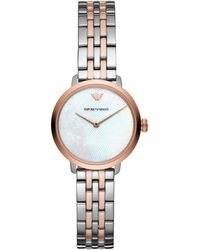 Emporio Armani - Modern Slim Stainless Steel Quartz Dress Watch With Stainless-steel-plated Strap - Lyst