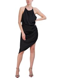 BCBGMAXAZRIA - Sleeveless Asymmetrical Halter Neck Midi Dress - Lyst