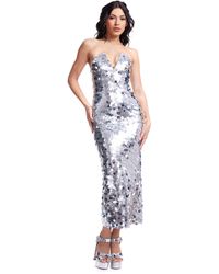 Dress the Population - Perla Metallic Paillette Sequin On Tulle - Lyst