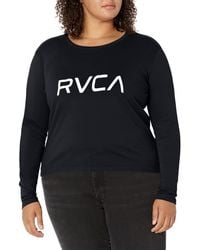 RVCA - Womens Red Stitch Long Sleeve Graphic Tee T Shirt - Lyst