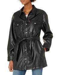 Levi's - Plus Faux Leather Belted Shirt Jacket - Lyst