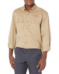 Carhartt - Flame Resistant Lightweight Twill Shirt,khaki,x-large - Lyst