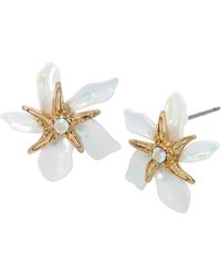 Betsey Johnson - S Starfish Flower Stud Earrings - Lyst