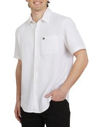 Quiksilver - Regular Fit Premium Cotton Short Sleeve Button Up Waffle Woven Shirt - Lyst