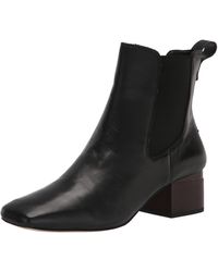 Franco Sarto - S Waxton Square Toe Ankle Bootie Black Leather 6 M - Lyst