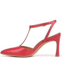 Naturalizer - S Astrid Pointed Toe T-strap Pump Crantini Red Leather 9.5 M - Lyst