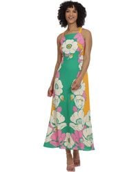 Maggy London - Bold Colorful Fun Printed Georgette Maxi Dress - Lyst