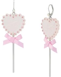 Betsey Johnson - Jewelry Love Spell Heart Lollipop Drop Earrings - Lyst