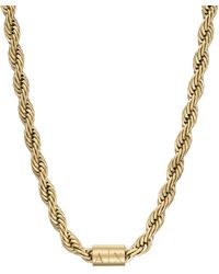 Emporio Armani - Armani Exchange Gold-tone Stainless Steel Chain Necklace - Lyst