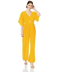 Trina Turk International Cutout Full Leg Jumpsuit - Yellow