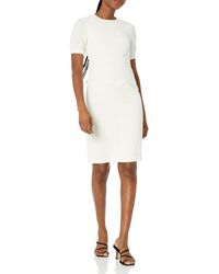 Tommy Hilfiger - Scuba Crepe Structured Short Puff Sleeve Dress Kleid - Lyst
