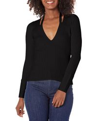 Guess - Long Sleeve V Neck Aline Sweater - Lyst