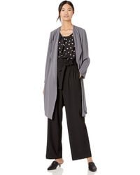 Nine West Women's Ruffle Front Soft Crepe Duster