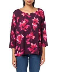 Calvin Klein - Top 3/4 Sleeve,aubergine Multi 2,1x - Lyst