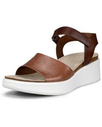 Ecco - Flowt Wedge Cork Sandal - Lyst