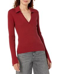 PAIGE - Womens Catarina Long Sleeve Chic Collar Slit Detail On The Sleeve In Hot Chesnut Shirt - Lyst