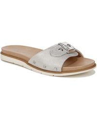 Dr. Scholls - Dr. Scholl's S Nice Iconic Flat Sandal Metallic Silver Grey 6.5 M - Lyst